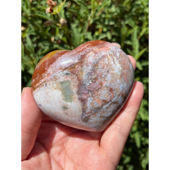 Unique Ocean Jasper Heart | Pastel Ocean Jasper - Picture 1 of 5